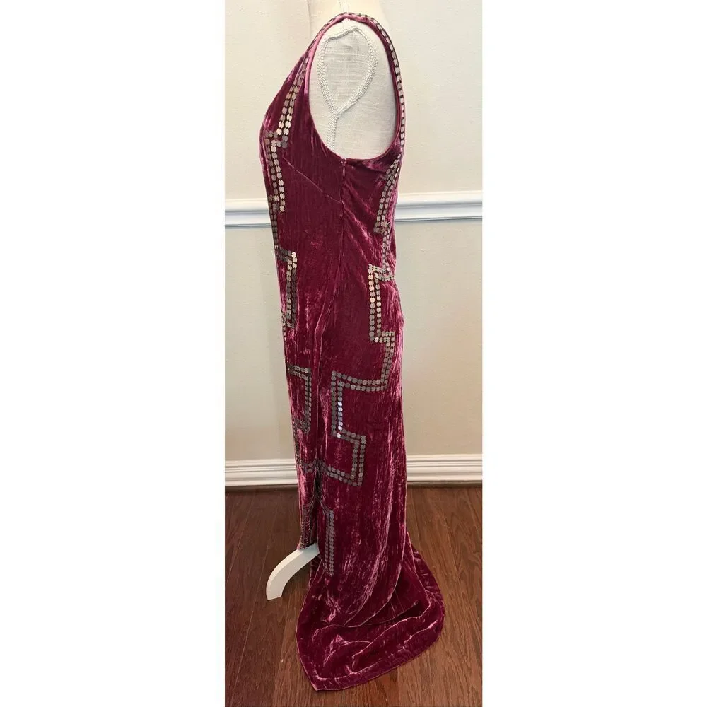 Alix of Bohemia Adele Plum Velvet Dress Size Small - Picture 12 of 16